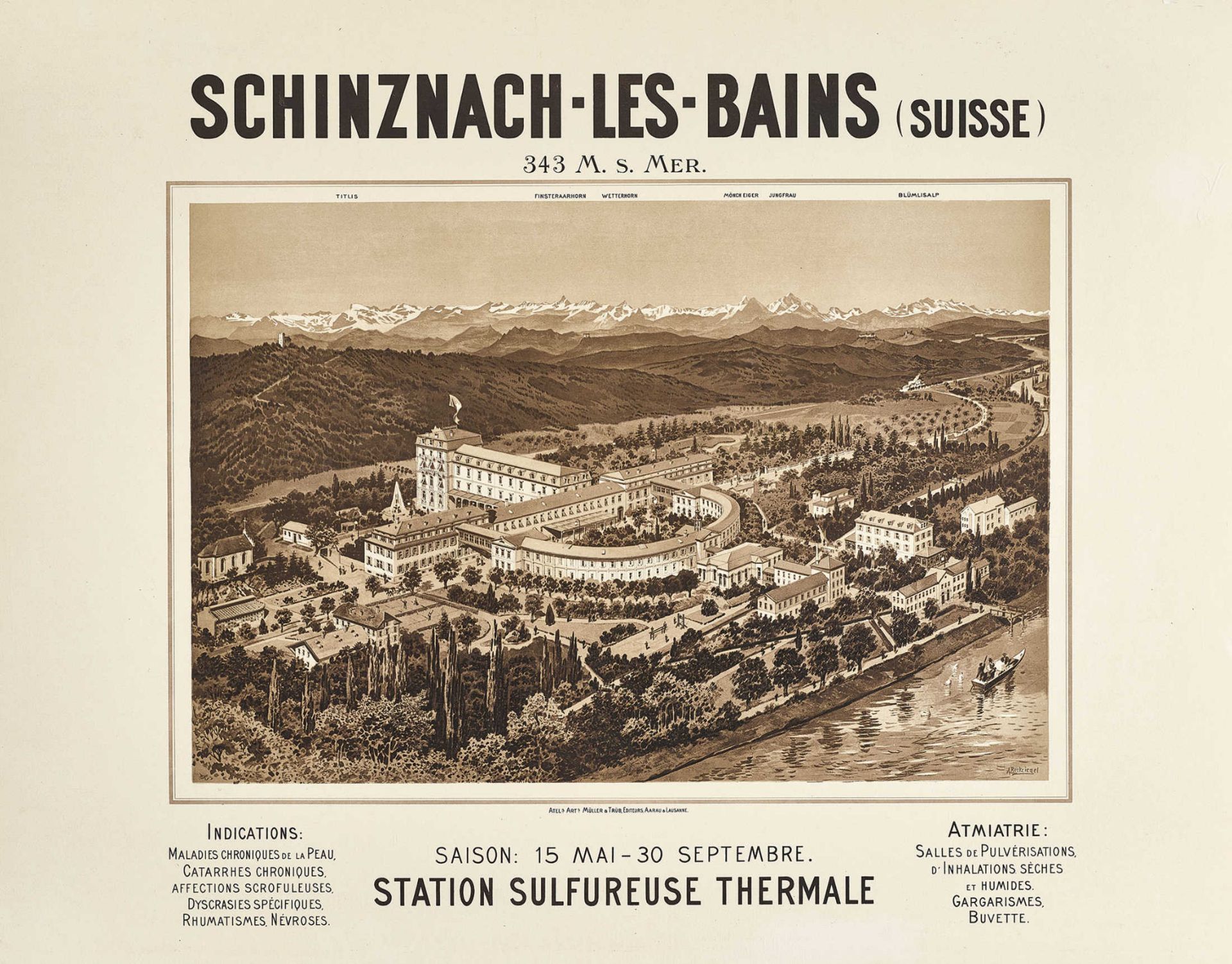 RECKZIEGEL, ANTONGablonz 1865 - 1936 Mödling bei WienSchinznach-Les-Bains.Lithografie,im Stein