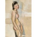 BARRAUD, MAURICE1889 Genève 1954Weiblicher Akt.Aquarell und Bleistift,74x52,5 cm- - -22.00 % buyer's