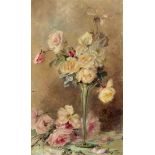 GOLAY, MARYGenève 1869 - 1944 ParisStillleben mit Rosen in Glasvase.Öl auf Leinwand,sig. u. dat.