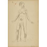 HODLER, FERDINANDBern 1853 - 1918 GenèveStudie zu "Blick in die Unendlichkeit".Bleistift,sig. u.r.,