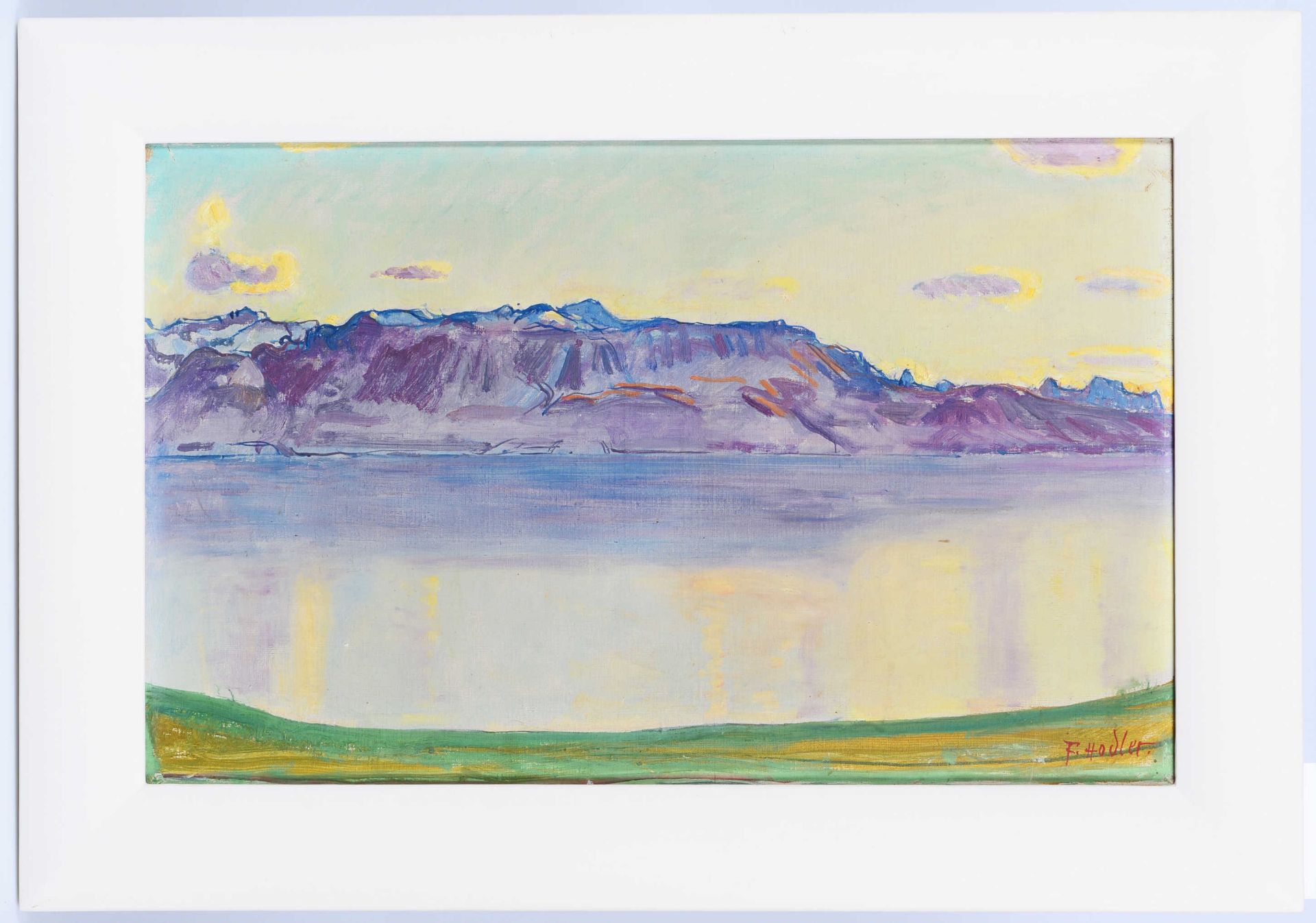 HODLER, FERDINANDBern 1853 - 1918 GenèveGenfersee von Chexbres aus.Öl auf Leinwand,sig. "F. - Bild 2 aus 6