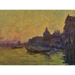 FRANKREICH, 19./20. JH.Ansicht von Venedig in der Abendsonne.Öl auf Leinwand,undeutl. sig. u.l.,