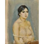 BARRAUD, MAURICE1889 Genève 1954Espagnole.Pastell,sig. u. dat. 1923 u.l., verso betitelt,57x44 cm- -