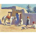 BLANCPAIN, JULES ÉMILE1860 Villeret 1914Spielende Kinder im algerischen Beni Ounif.Öl auf Leinwand,