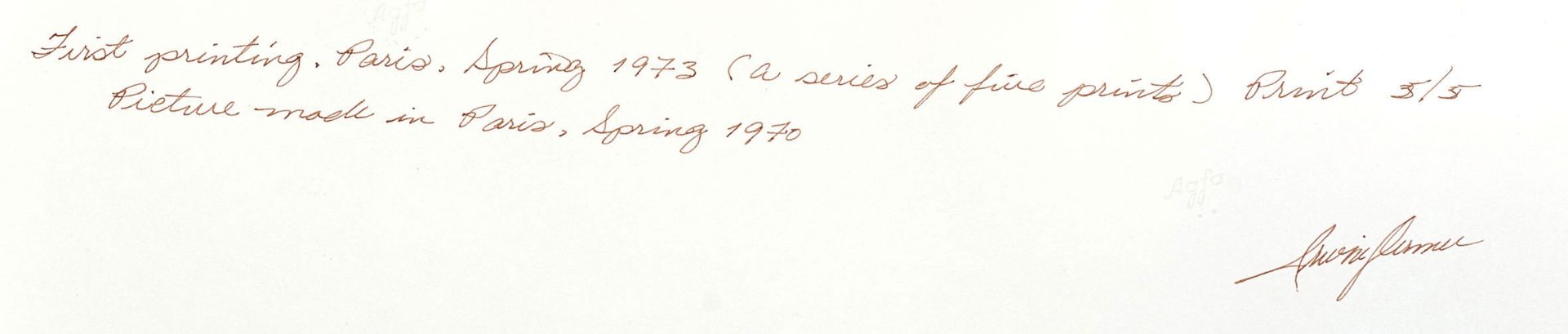 DERMER, IRWINBaltimore 1925Ohne Titel.Silbergelatineabzug,verso sig., num. 5/5, dat. 1970,40x30,5 cm - Bild 2 aus 2