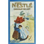 ANONYMNestlé Chocolat au Lait.Farblithografie,53x32,5 cm, gerahmtUnterer Blattrand minim fleckig.- -