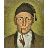 MATTER, GOTTFRIEDPieterlen 1891 - 1967 BaselPorträt eines Mannes mit Zipfelmütze und Pfeife.Öl auf