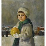 GEDÖ, LIPOTTúrkeve 1887 - 1952 New YorkMädchen mit gelbem Ball vor Winterlandschaft.Öl auf