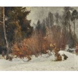 KÜNDIG, REINHOLDUster 1888 - 1984 ThalwilWaldlandschaft im Schnee.Öl auf Leinwand,sig. u.r.,60x73