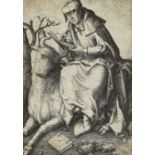LEYDEN, LUCAS VAN1494 Leiden 1533Der Heilige Lukas.Kupferstich,i.d. Platte mgr. sowie