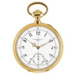 PATEK PHILIPPEOpen-face pocket watch with one horological complication.Manufacturer/Manufaktur: