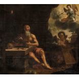 ITALIEN, 17. JH.Der Heilige Hieronymus.Öl auf Leinwand, doubliert,bez.(?) u.l.,148x168 cm- - -22.