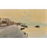 ARCOLIN, VITTORIOItalien, 19./20. Jh.Uferpartie von Venedig.Aquarell,sig., dat. (18)97 u.l.,40x65 cm