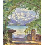 ANNELER, KARLThun 1886 - 1957 WichtrachThunersee mit Blüemlisalp.Öl auf Leinwand,sig. u.r.,55x46,5