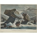 LORY, GABRIEL (GEN. LORY FILS)1784 Bern 1846Les pierres sur le glacier de l'Aar.Aquatinta, kol.,bez.