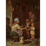 MEYER VON BREMEN (EIGTL. MEYER, JOHANN GEORG)Bremen 1813 - 1886 BerlinDie ersten Schritte.Öl auf