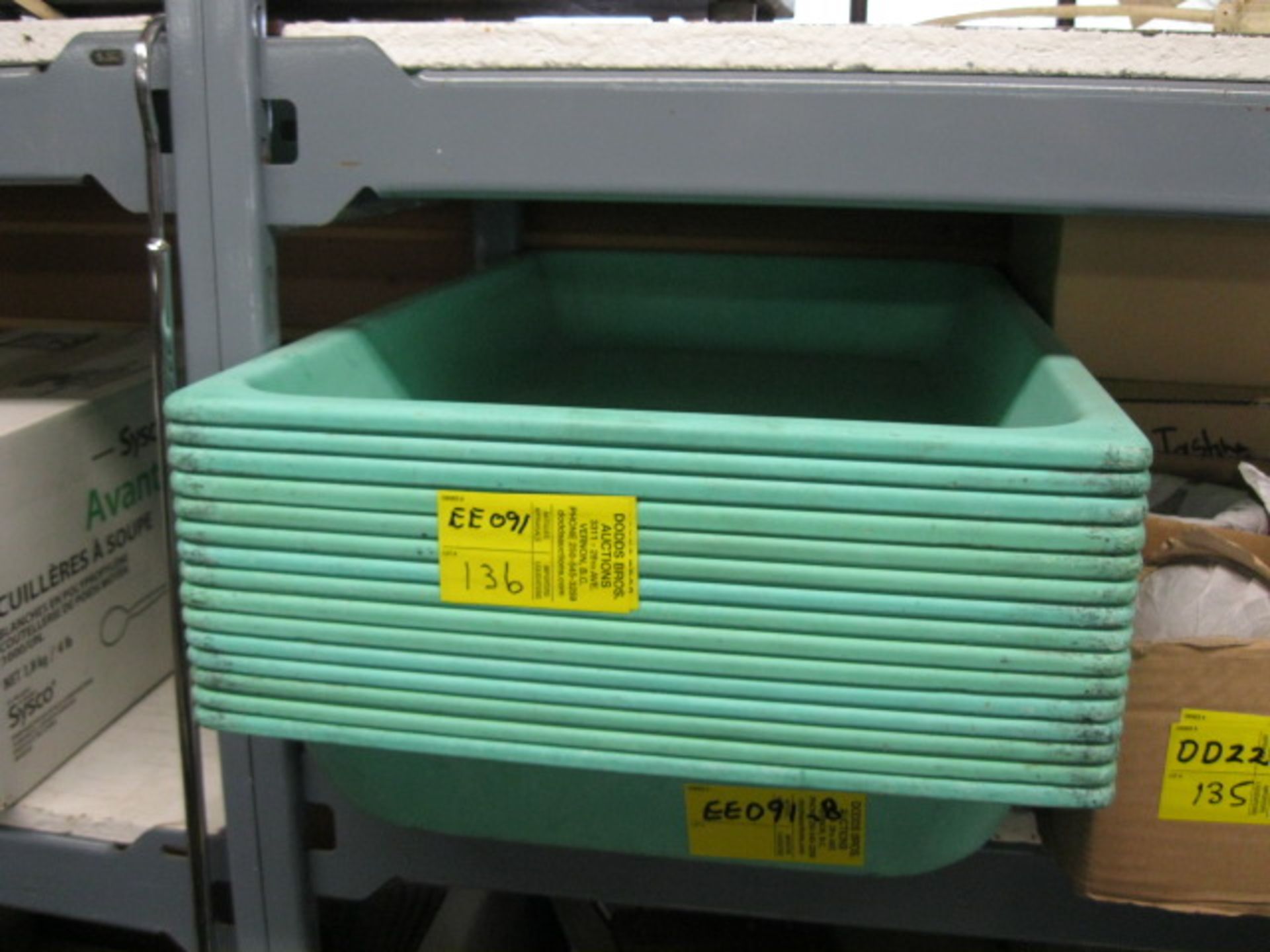 Green plastic trays