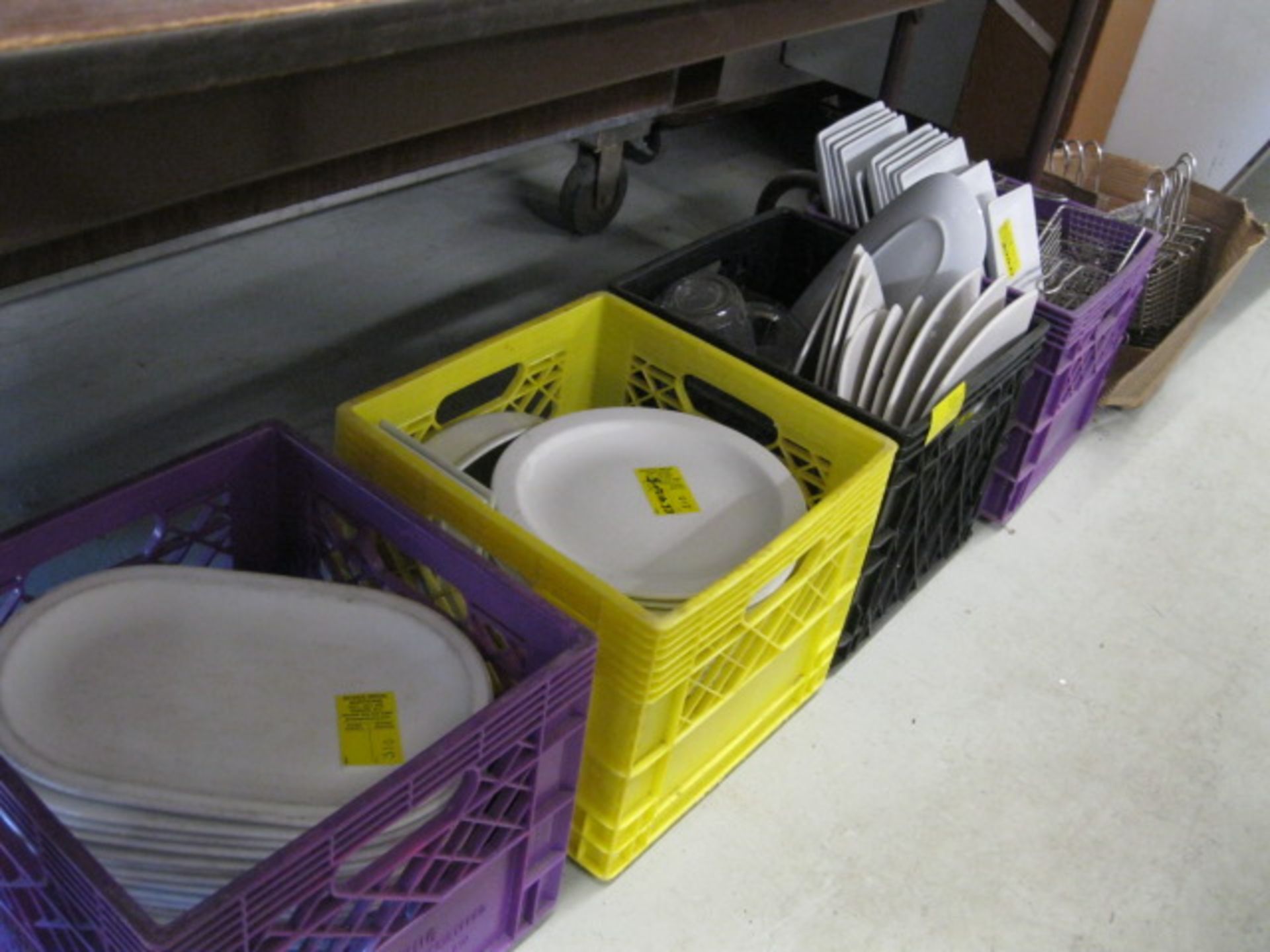 Milk Cartons, White dishes & Metal serving baskets