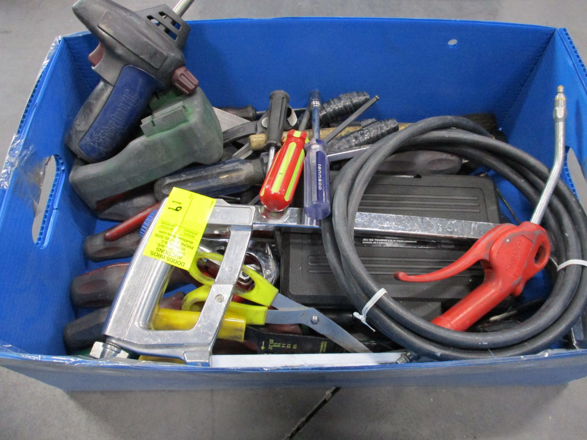 Flat of assorted tools