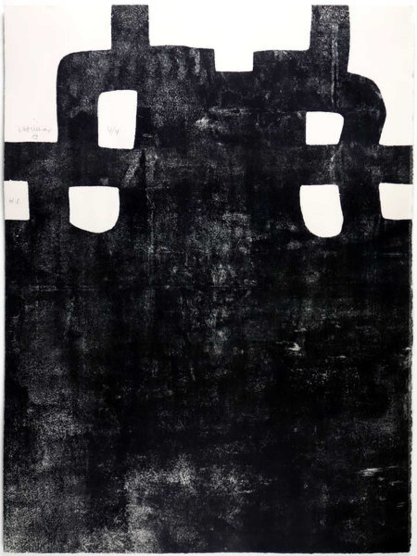 Chillida, EduardoLithographie auf Vélin de Arches, 76 x 56,3 cmRotes Kreuz (1984)Van der Koelen