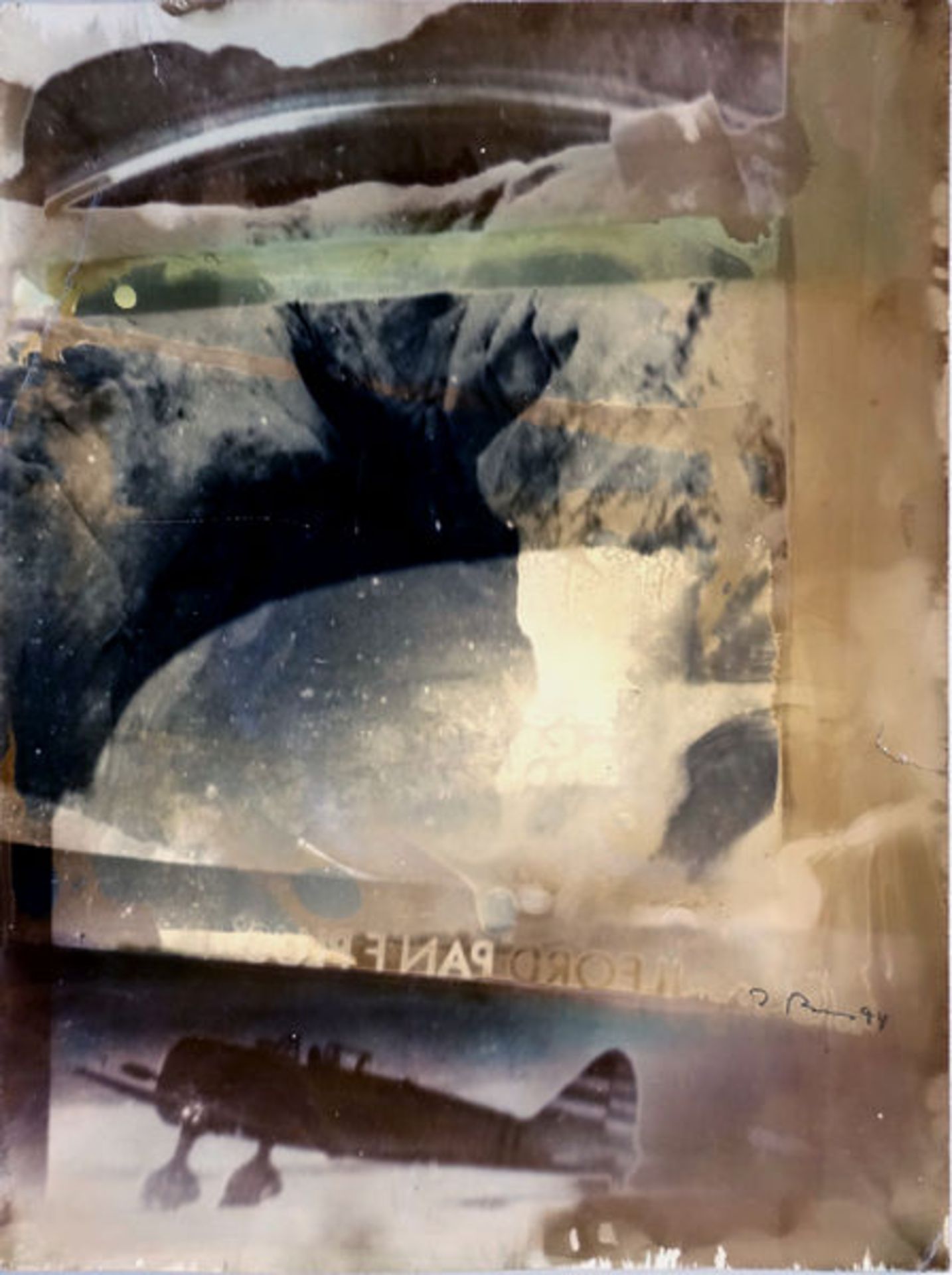 Ohne Titel (1994)Mixed media on photography. Signed, dated. Traces of usage by the artist. The right