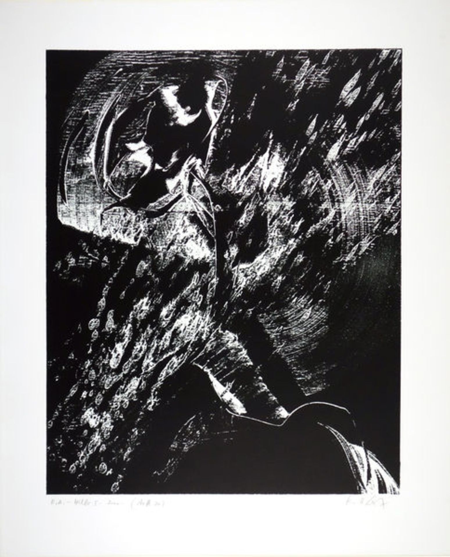 Hilbo I (2000)Lithograph on hand made paper. Signed. Titled, dated and denoted "E.A. - Hilbo I -