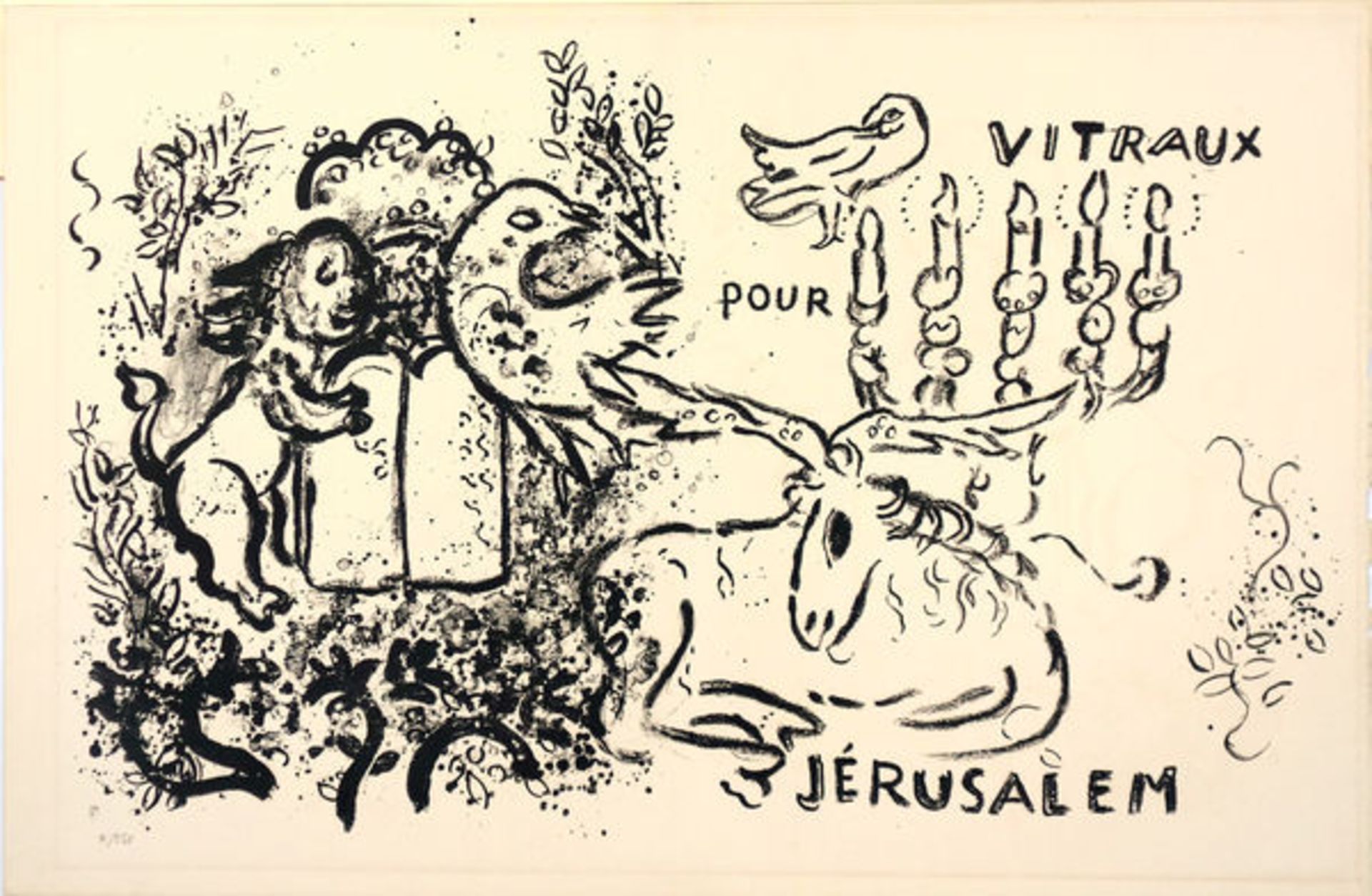 Titelblatt und Titelseite für "Glasmalereien für Jerusalem" (1962)Lithograph in black on handmade