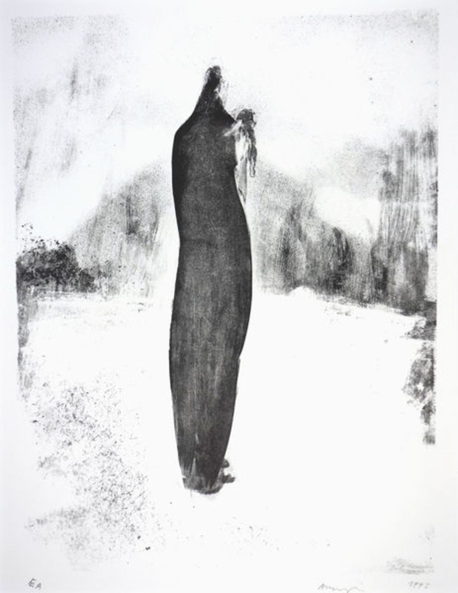 Ohne Titel (1995)Lithography on hand made paper. Signed, dated, denoted EA". The upper border with