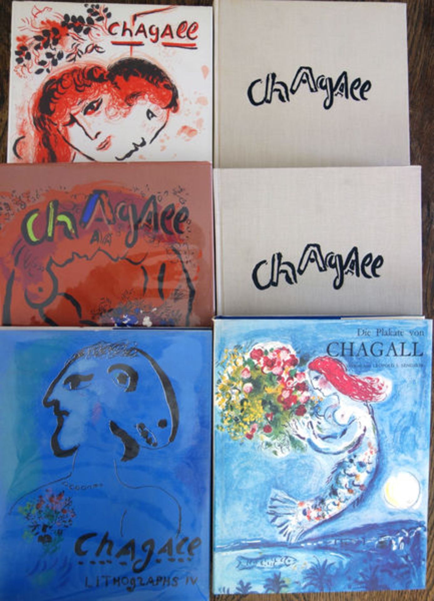 Sammlung von 6 verschiedenen Werkverzeichnissen von Marc ChagallCollection of 6 relevant catalog