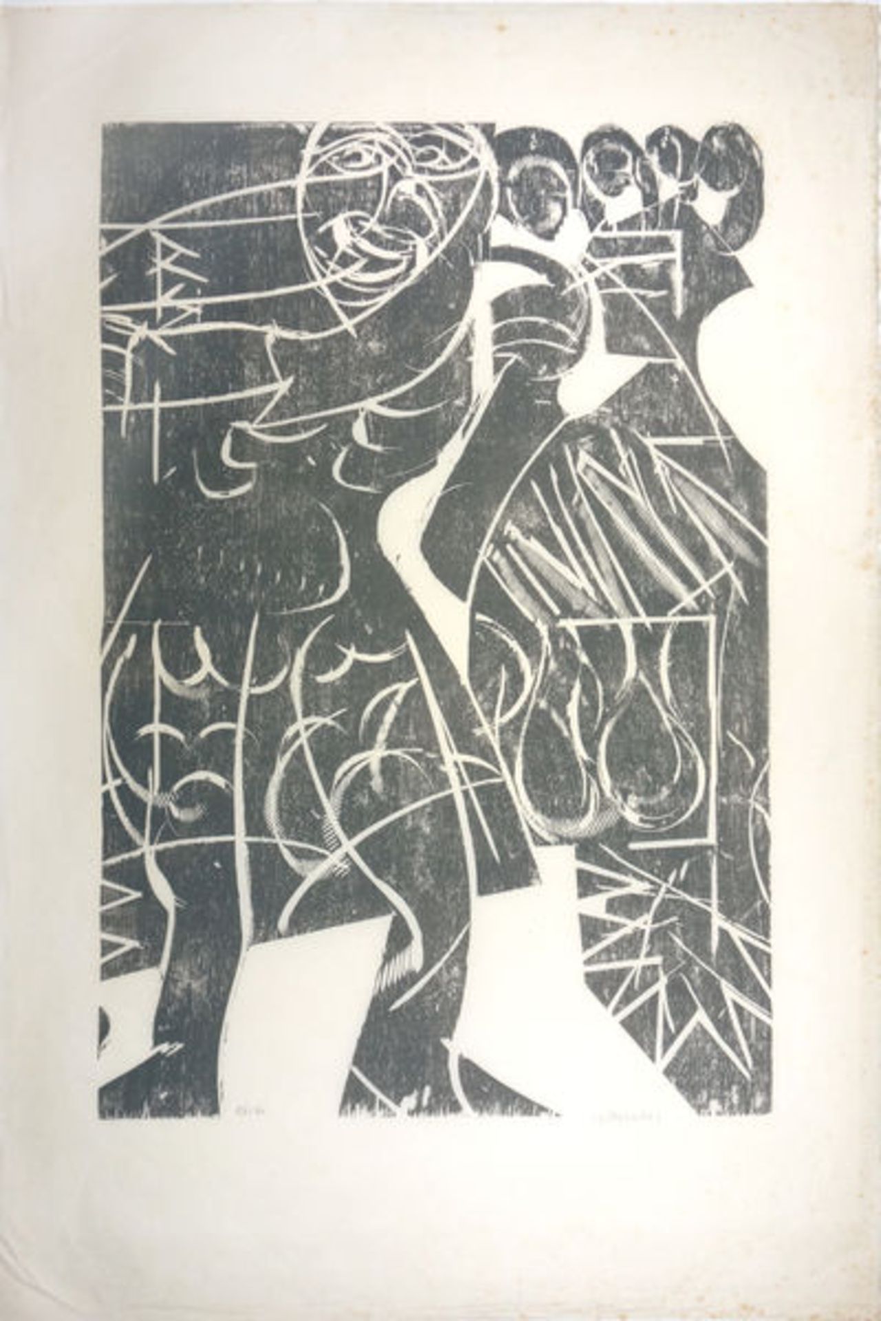 Simon von Cyrene (1970)Woodcut in grey on japan paper. Signed. Numbered "47/80". Sheet size: 92,5
