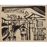 Holzschnitt Ernst Ludwig Kirchner1880 Aschaffenburg - 1938 Frauenkirch- Widboden "Bahnhof" 1922 7,