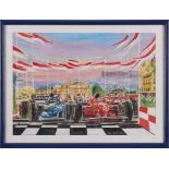 Aquarell, weiß gehöhtPatrice Mérot geb. 1954 "Formel 1, Monaco" u. re. sign. u. dat. Patrice Mérot