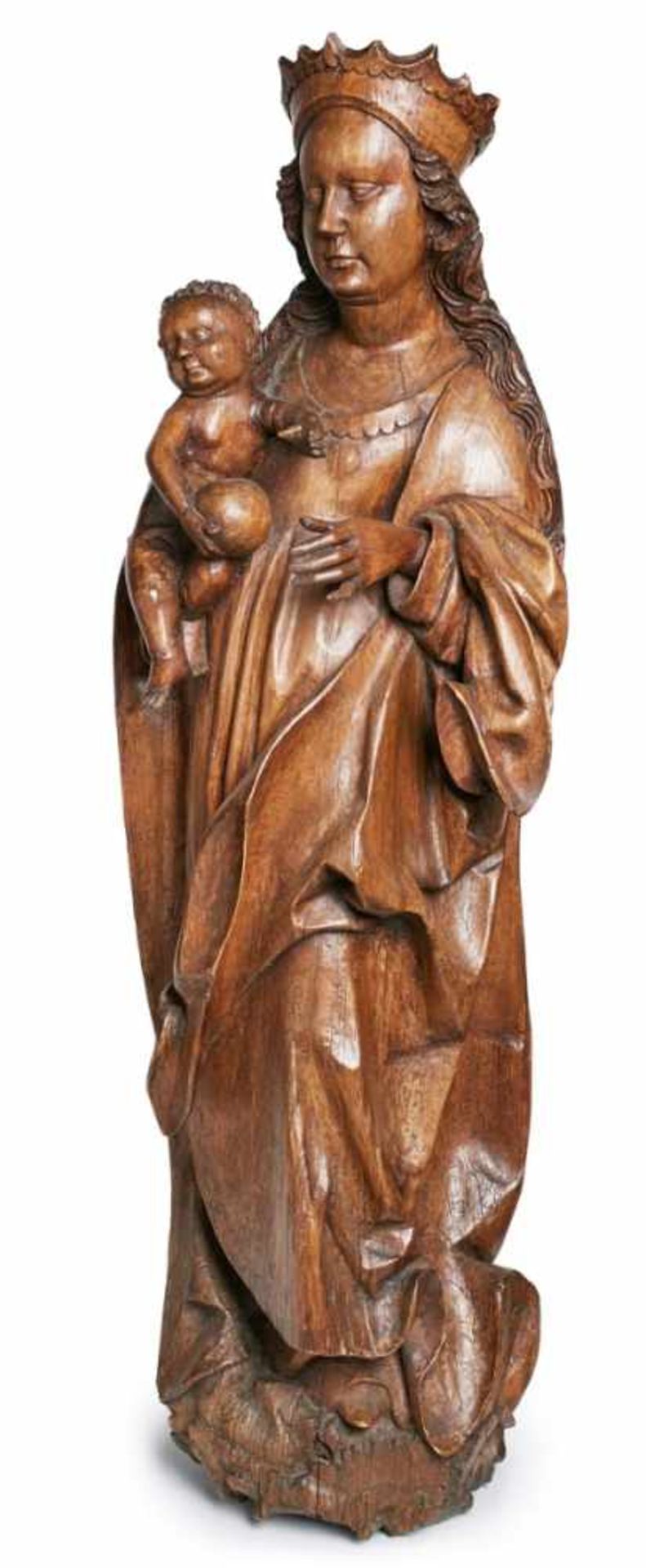 Gr. Skulptur "Madonna mit dem Knaben",Nürnberg um 1515-20, Umkreis/Werkstatt Veit Stoss. - Image 2 of 3