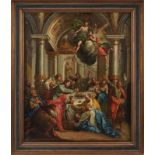 Gemälde Sakralmaler 18. Jh."Abendmahlsszene" Öl/Lwd., 91 x 75 cm