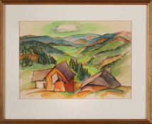 Aquarell Alfred Nungesser1903 Offenbach - 1983 Buchschlag "Weite Landschaft" u. re. sign. dat.