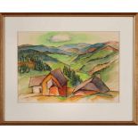 Aquarell Alfred Nungesser1903 Offenbach - 1983 Buchschlag "Weite Landschaft" u. re. sign. dat.