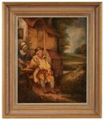 GemäldeGeorge Morland, Umkreis des 1763 London - 1804 Brighton "Rastender Wandersmann" u. re.