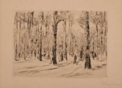 Lithographie Max Liebermann1847 Berlin - 1935 Berlin "Tiergarten" u. re. sign. M. Liebermann