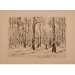 Lithographie Max Liebermann1847 Berlin - 1935 Berlin "Tiergarten" u. re. sign. M. Liebermann