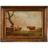 GemäldeLandschafts- u. Tiermaler Frankreich 19. Jh. "Kühe auf der Weide" Öl/Lwd., 32,3 x 45,6 cm