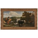 Gemälde Philipp Peter Roos, Umkreis des1657 St. Goar - 1706 Tivoli "Pastorale Szene in weiter,