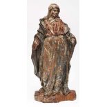 Kl. Skulptur "Maria" 18. Jh.Nadelholz vollrd. geschnitzt. Bewegtes Gewand. Reste alter farbiger