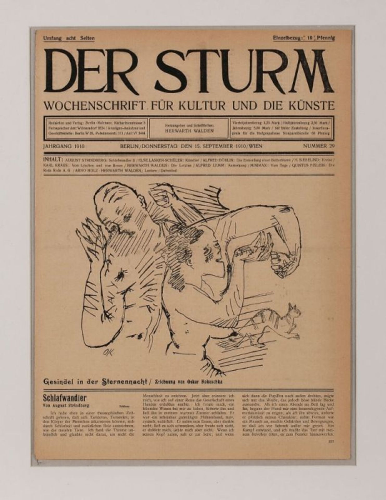 Titelblatt"Der Sturm - Wochenschrift für Kutur und die Künste" 1910 mit einer Titelillustration