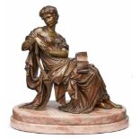 Bronze wohl Auguste Moreau(1834 Dijon - 1917 Paris) "Sitzende Dame mit aufgeschlagenem Buch".