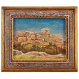 Gemälde Nikolaos Xenos1908 Zakyntos - 1983 Athen Griechischer Landschaftsmaler. "Blick auf die