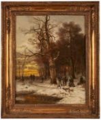 Gemälde Conrad Wimmer1844 München - 1905 München Münchner Landschaftsmaler. "Verschneite