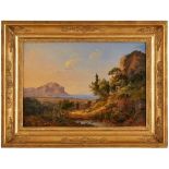 Gemälde Carl Morgenstern1811 Frankfurt - 1893 Frankfurt "Ansicht von Palermo mit dem Monte