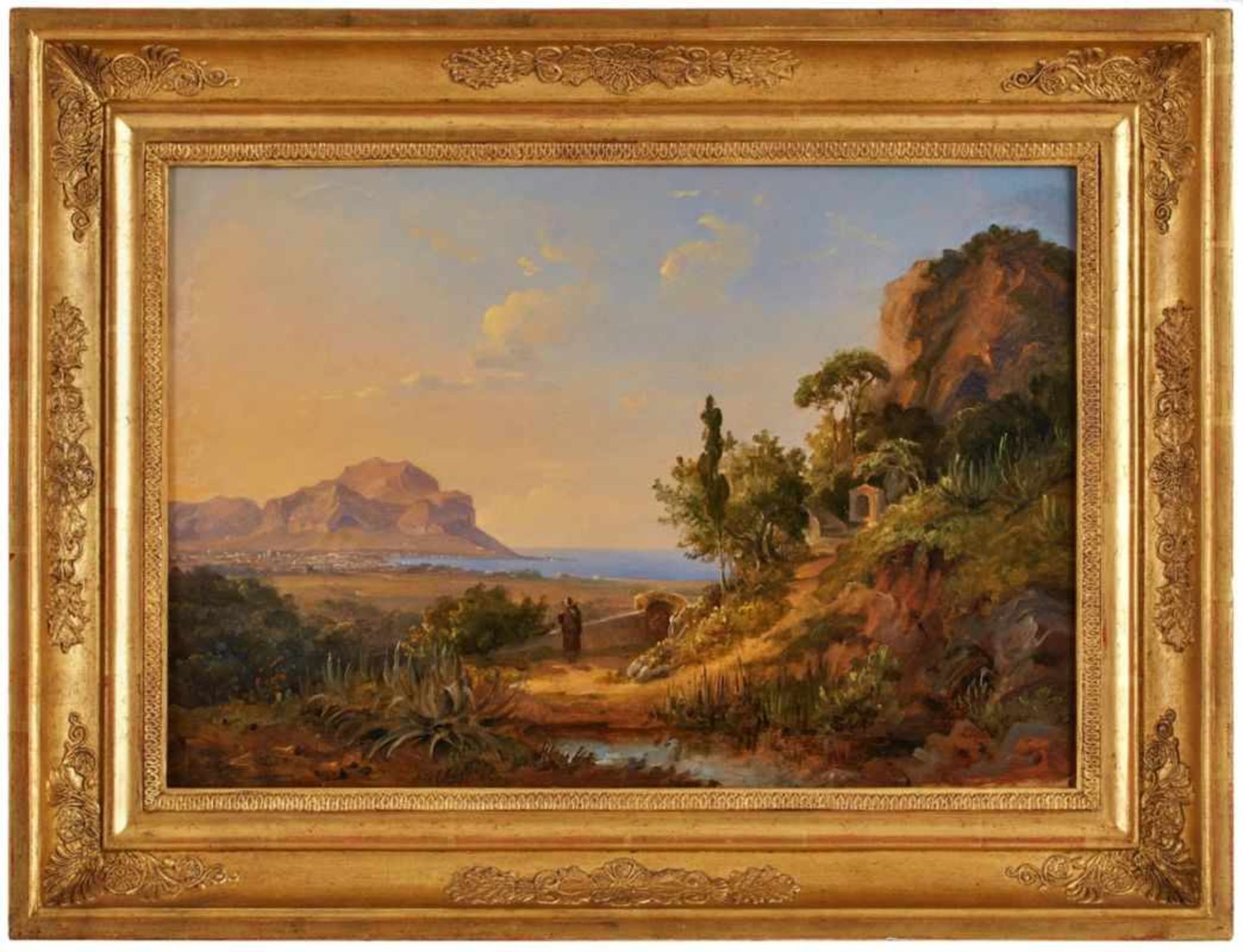 Gemälde Carl Morgenstern1811 Frankfurt - 1893 Frankfurt "Ansicht von Palermo mit dem Monte