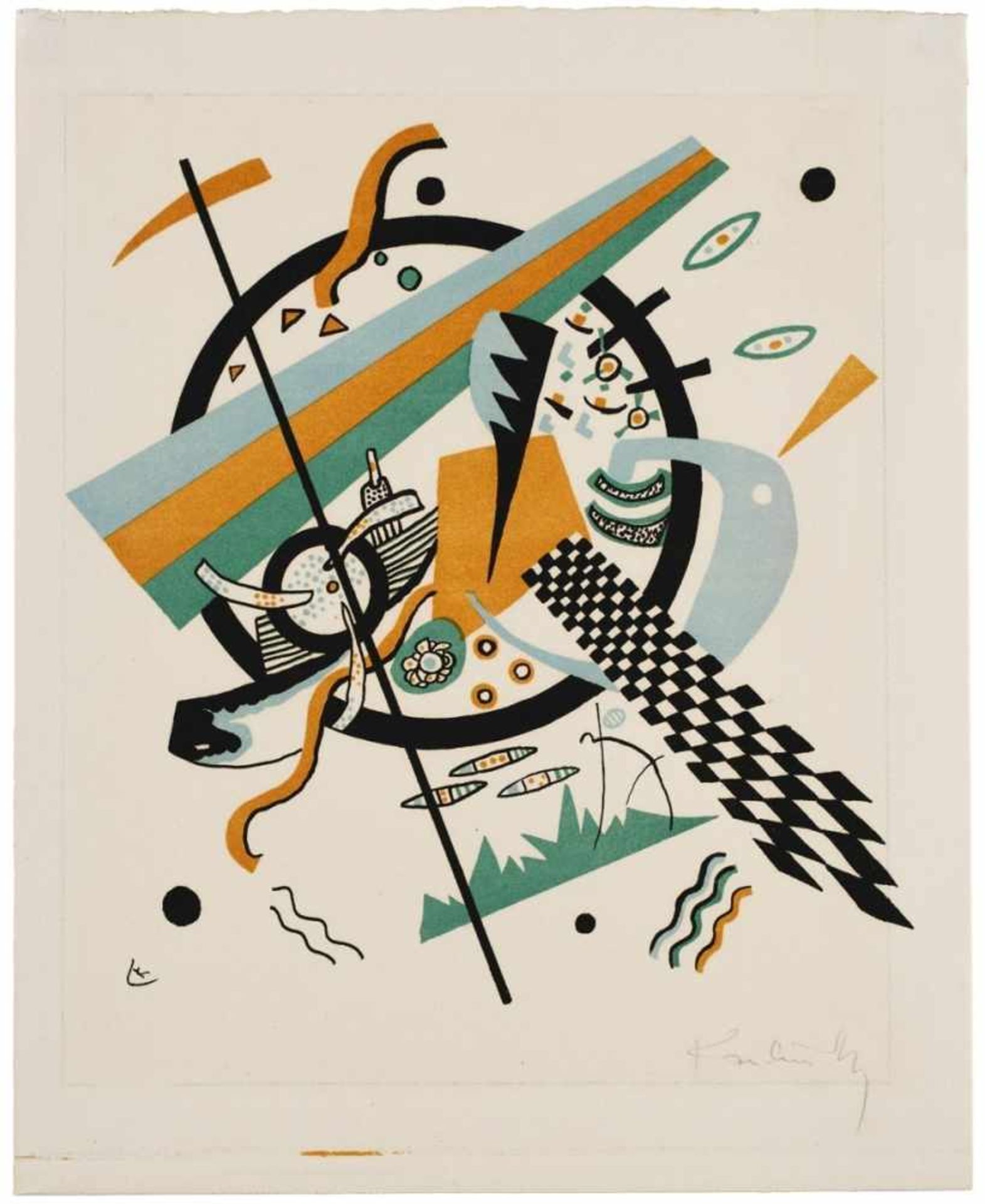 Farblithografie Wassily Kandinsky1866 Moskau - 1944 Neuilly-sur-Seine "Kleine Welten IV" 1922 u. re.