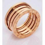 Bulgari-Ring B.zero1.18 kt RG, 4-Band-Ring, flexibel, Innenseite bez. "NMVCFT", RG 53, 11 g